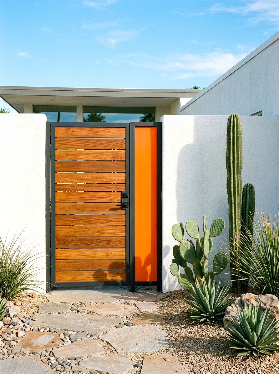Mid Century Modern Gate - 30 fence gate ideas