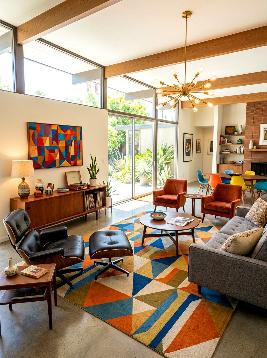 Mid Century Modern Great Room - 30 open concept decorating ideas