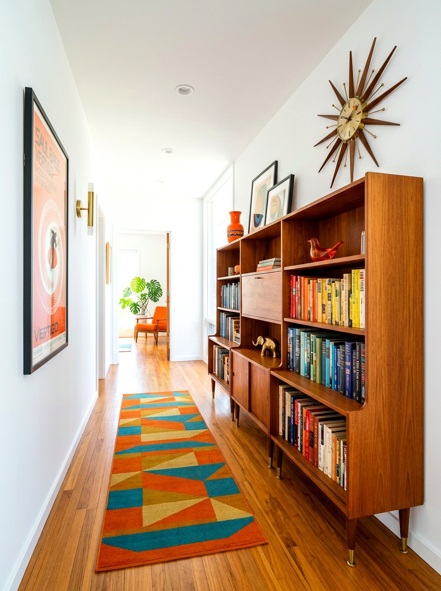 Mid Century Modern Hallway Library - 30 reading hallway ideas