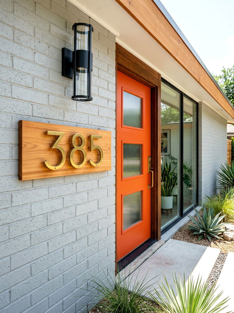 Mid Century Modern House Numbers - 30 house number display ideas