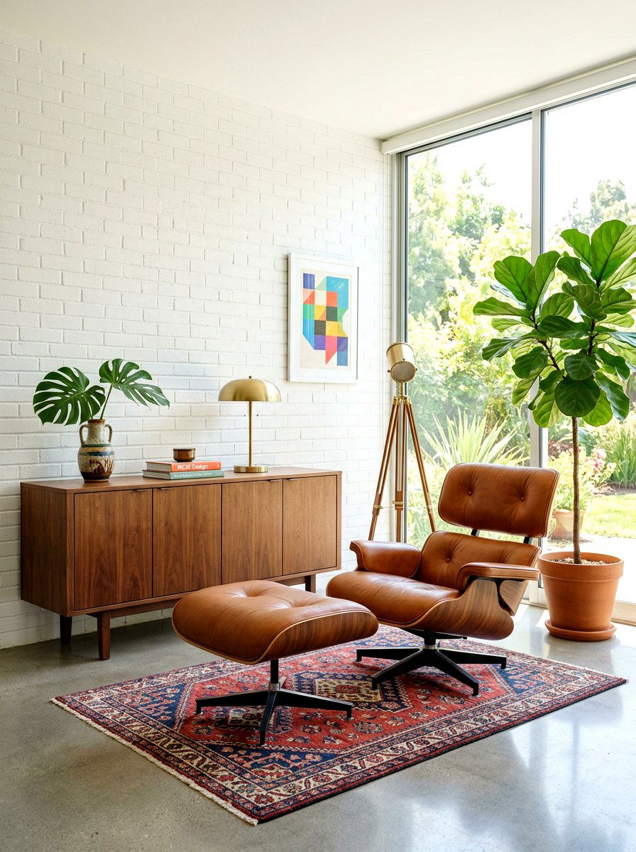 Mid Century Modern Leather Chair Lounge - 30 leather accent chair ideas