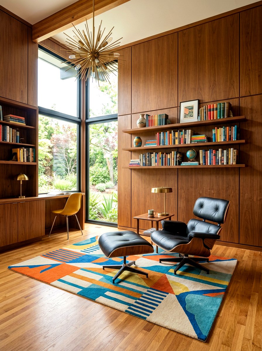 Mid Century Modern Library Paneling - 30 paneled library ideas