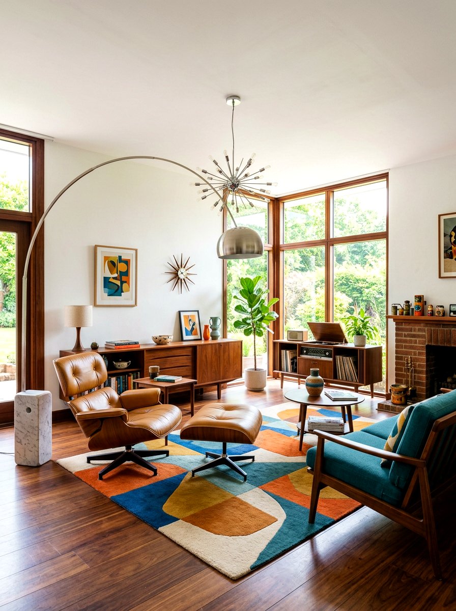 Mid Century Modern Living Room - 30 lamp lit living room ideas