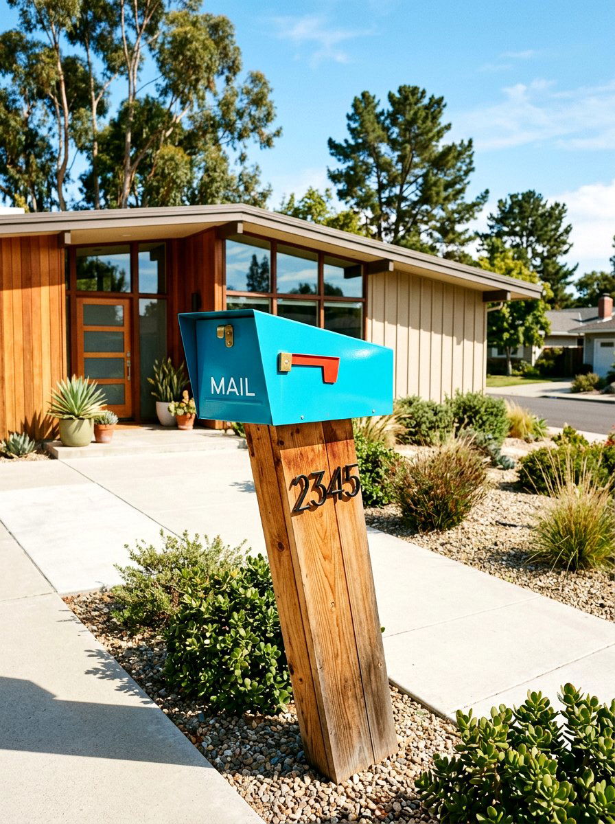 Mid Century Modern Mailbox - 30 statement mailbox ideas aesthetic