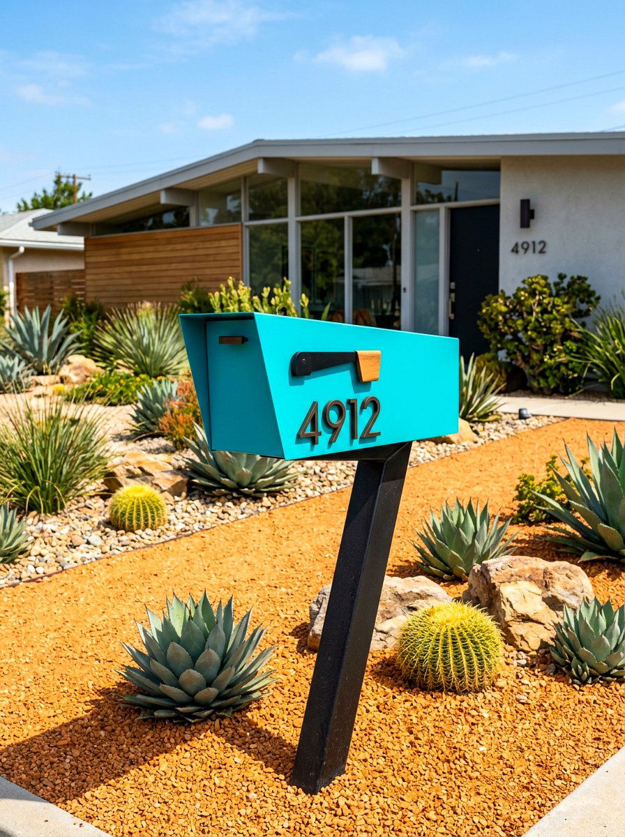 Mid Century Modern Mailbox - 30 mailbox curb appeal ideas