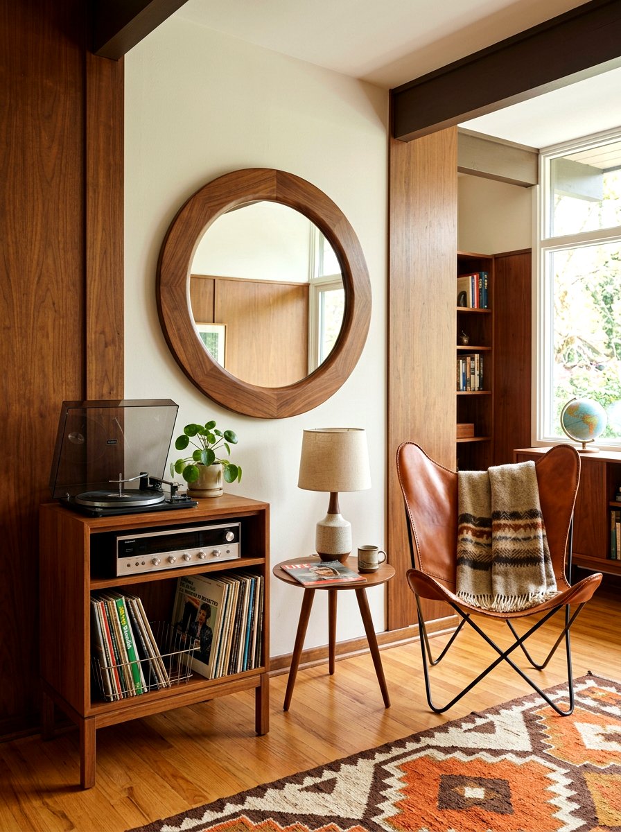Mid Century Modern Mirror Den - 30 oversized mirror leaning wall ideas