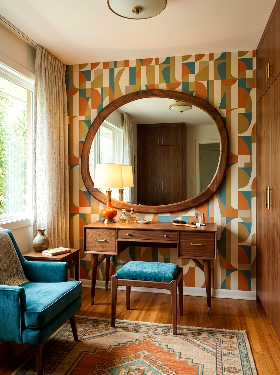 Mid Century Modern Mirror Wall - 30 dressing room mirror wall ideas