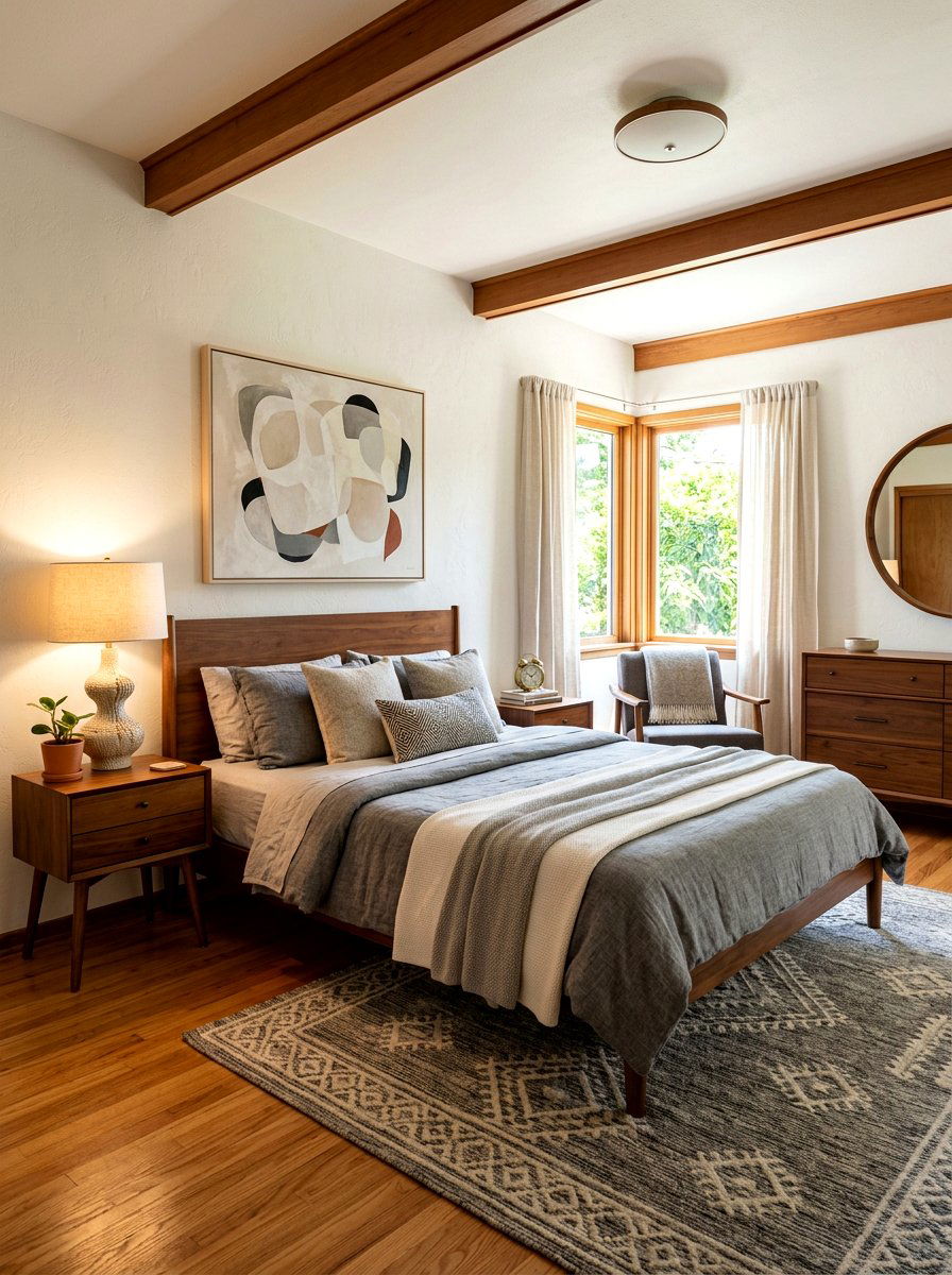 Mid Century Modern Neutral Bedroom - 30 neutral bedroom ideas
