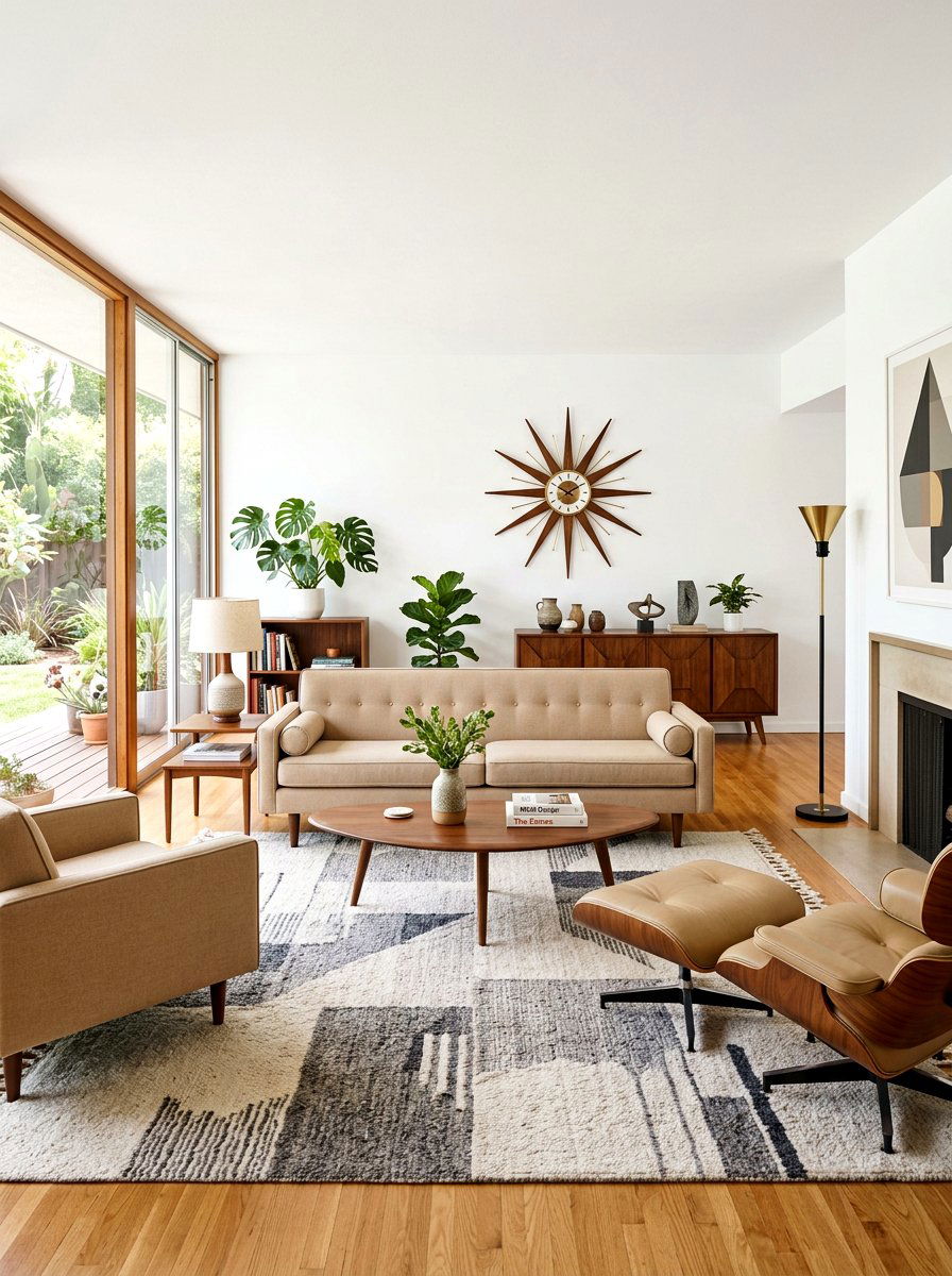 Mid Century Modern Neutral Living Room - 30 neutral living room ideas