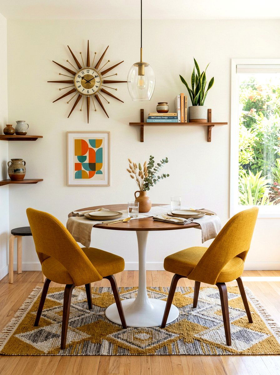 Mid Century Modern Nook - 30 tiny dining nook apartment ideas