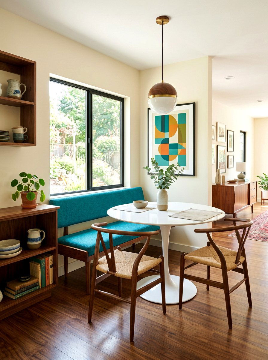 Mid Century Modern Nook - 30 breakfast window nook ideas