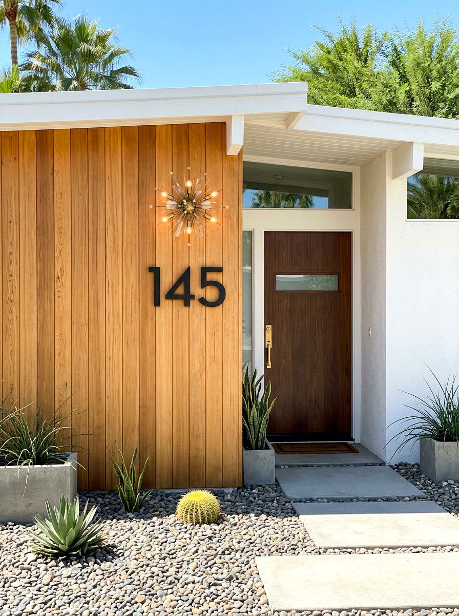 Mid Century Modern Numbers - 30 house numbers curb appeal ideas