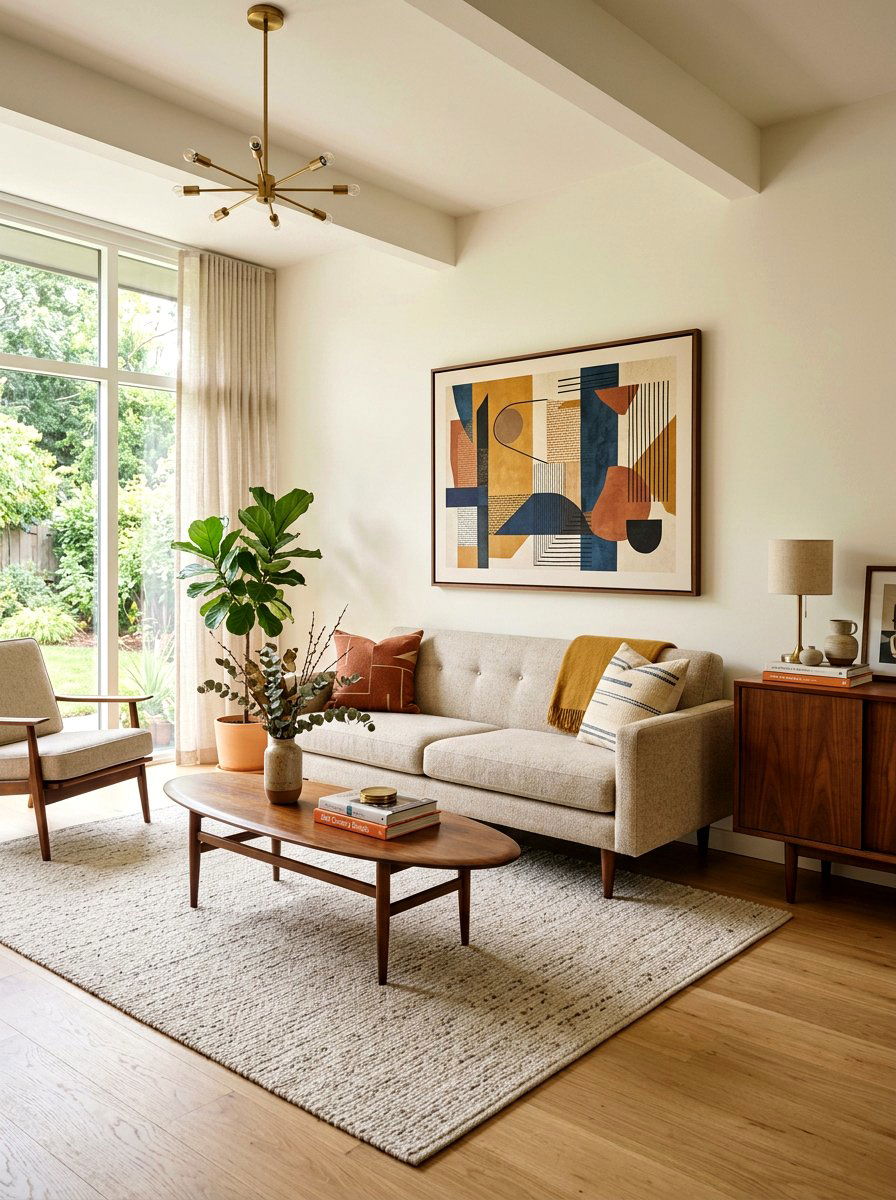 Mid Century Modern Oatmeal Living Room - 30 oatmeal living room ideas