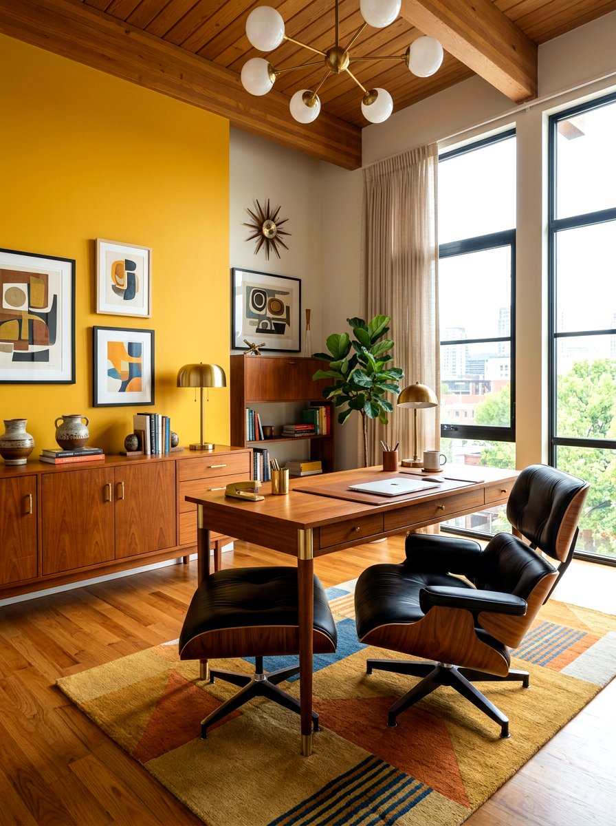 Mid Century Modern Office - 30 video call background office ideas
