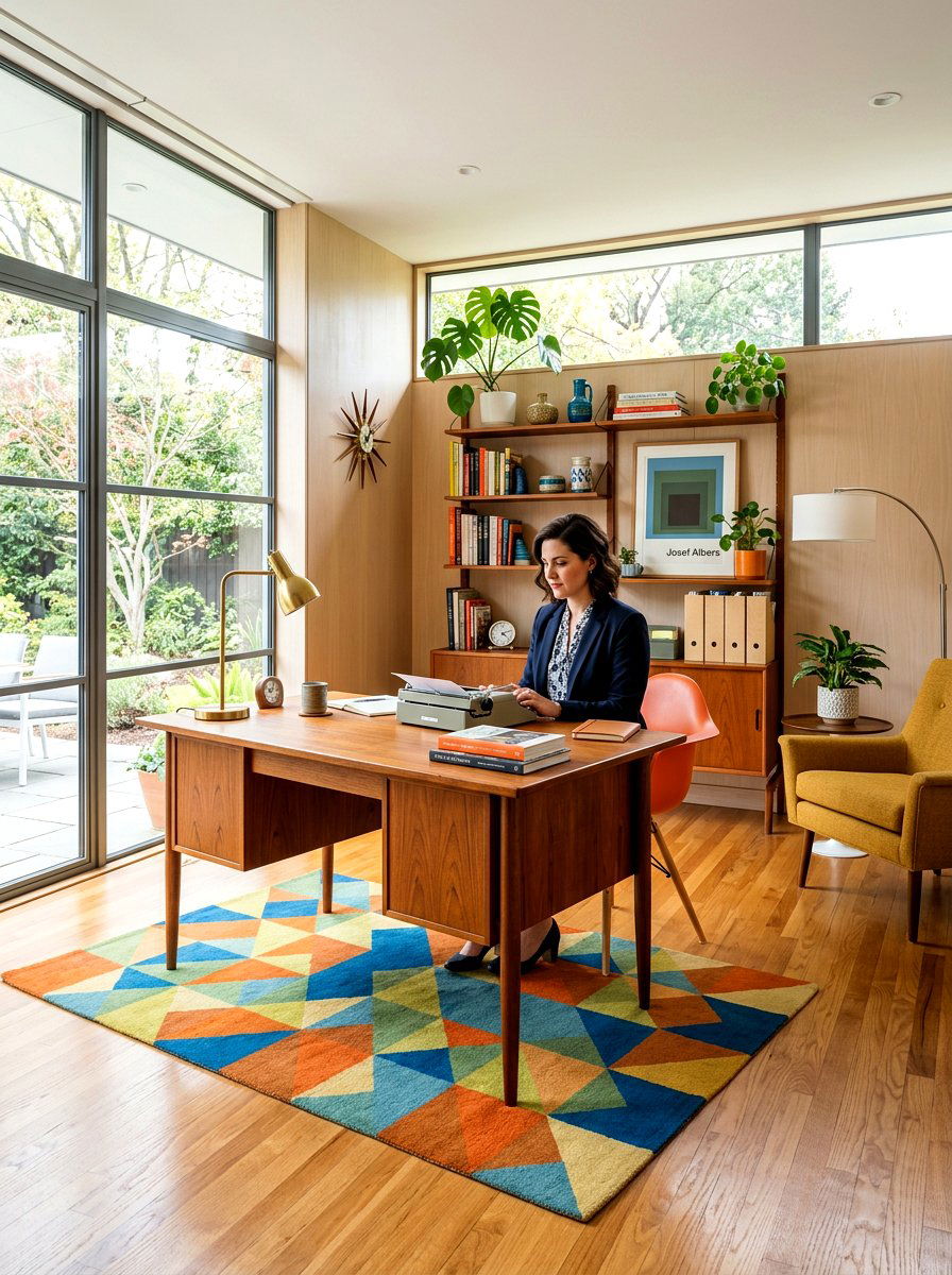 Mid Century Modern Office - 30 cozy office ideas