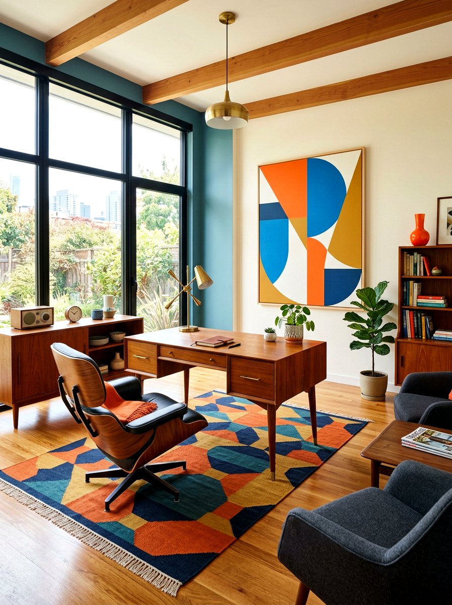Mid Century Modern Office - 30 offline home office ideas