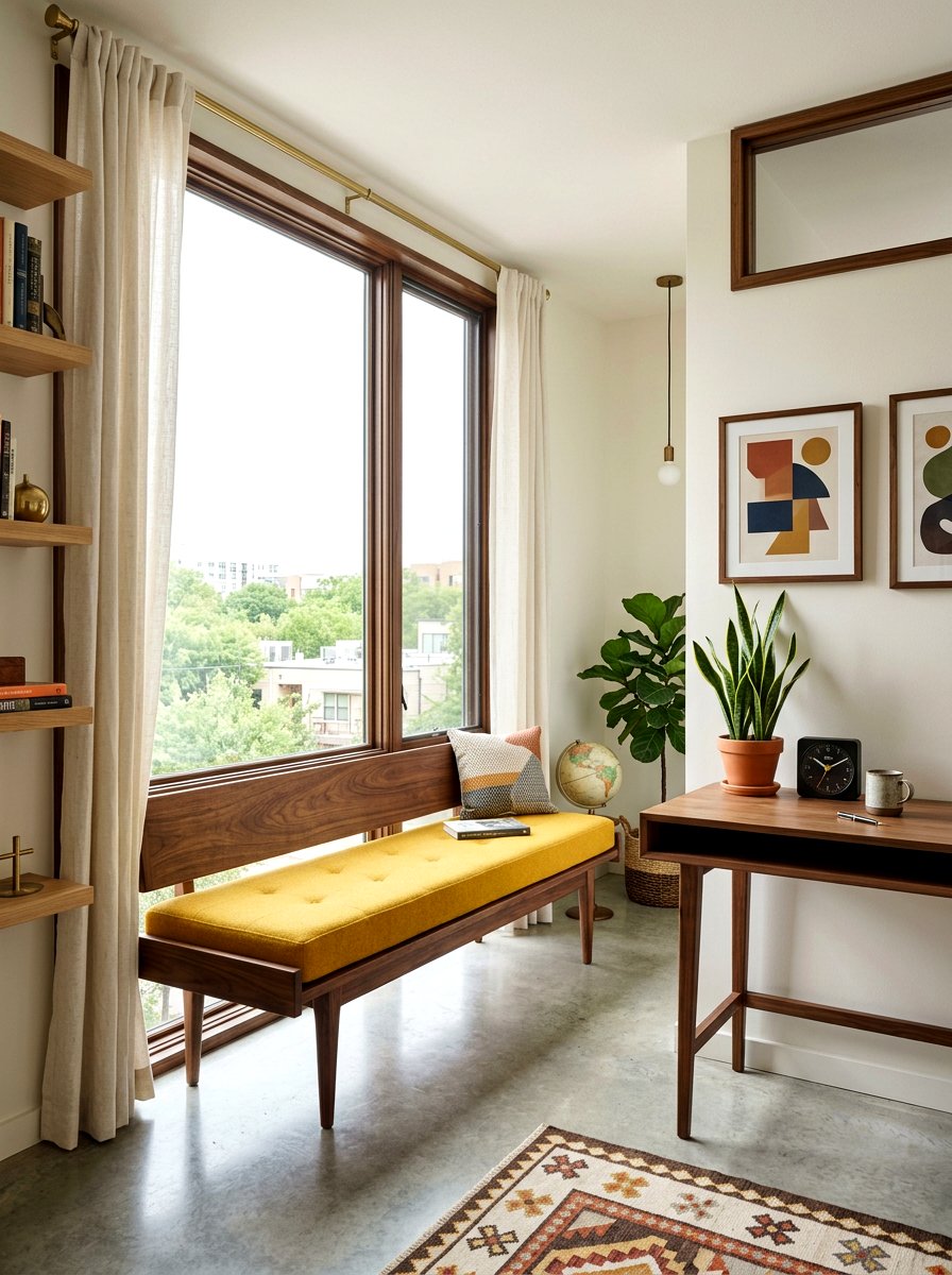 Mid Century Modern Office Window Seating - 30 office window seat ideas