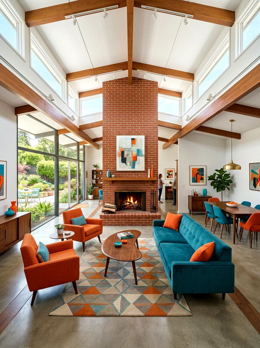 Mid Century Modern Open House - 30 open floor plan ideas