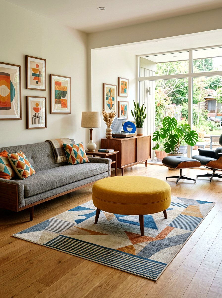 Mid Century Modern Ottoman - 30 ottoman styling ideas