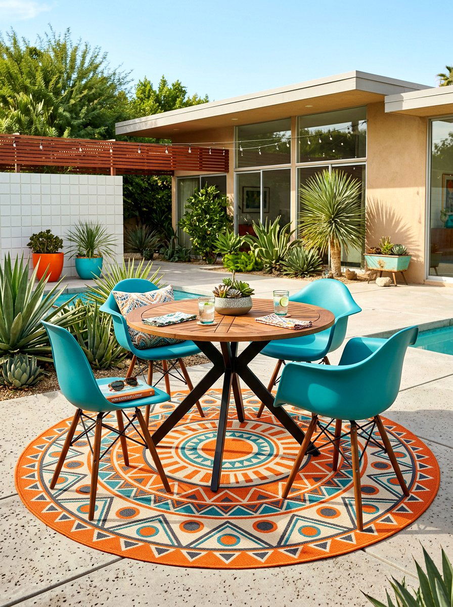 Mid Century Modern Outdoor Set - 30 covered patio breakfast nook ideas