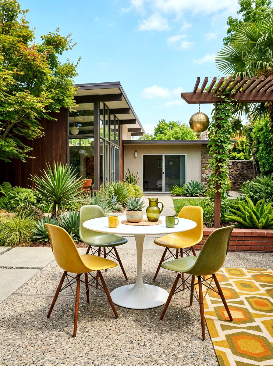 Mid Century Modern Patio - 30 outdoor breakfast nook ideas