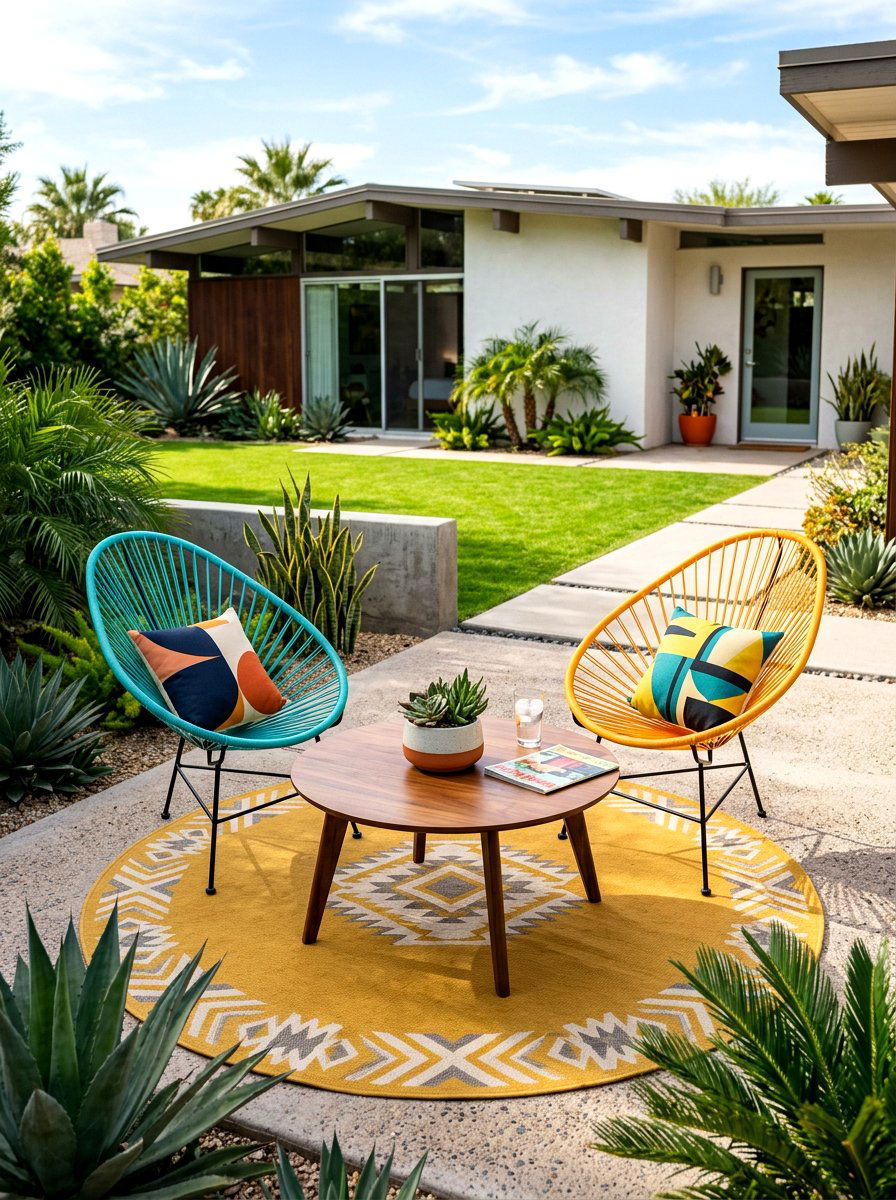 Mid Century Modern Patio - 30 patio brunch setup ideas
