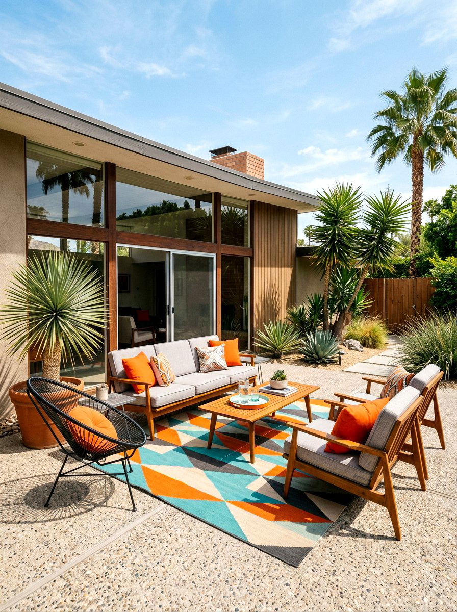 Mid Century Modern Patio - 30 boutique hotel patio ideas
