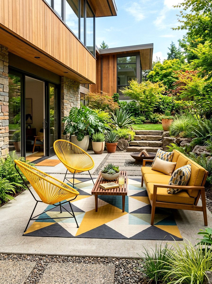 Mid Century Modern Patio Decor - 30 walkout basement patio ideas
