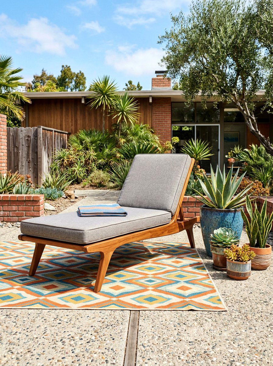 Mid Century Modern Patio Lounger - 30 outdoor lounge chair ideas