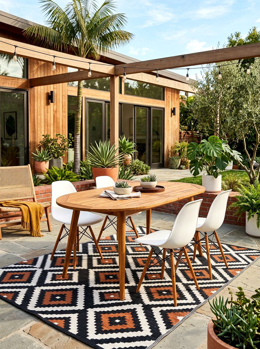 Mid Century Modern Patio Table - 30 garden dinner table ideas