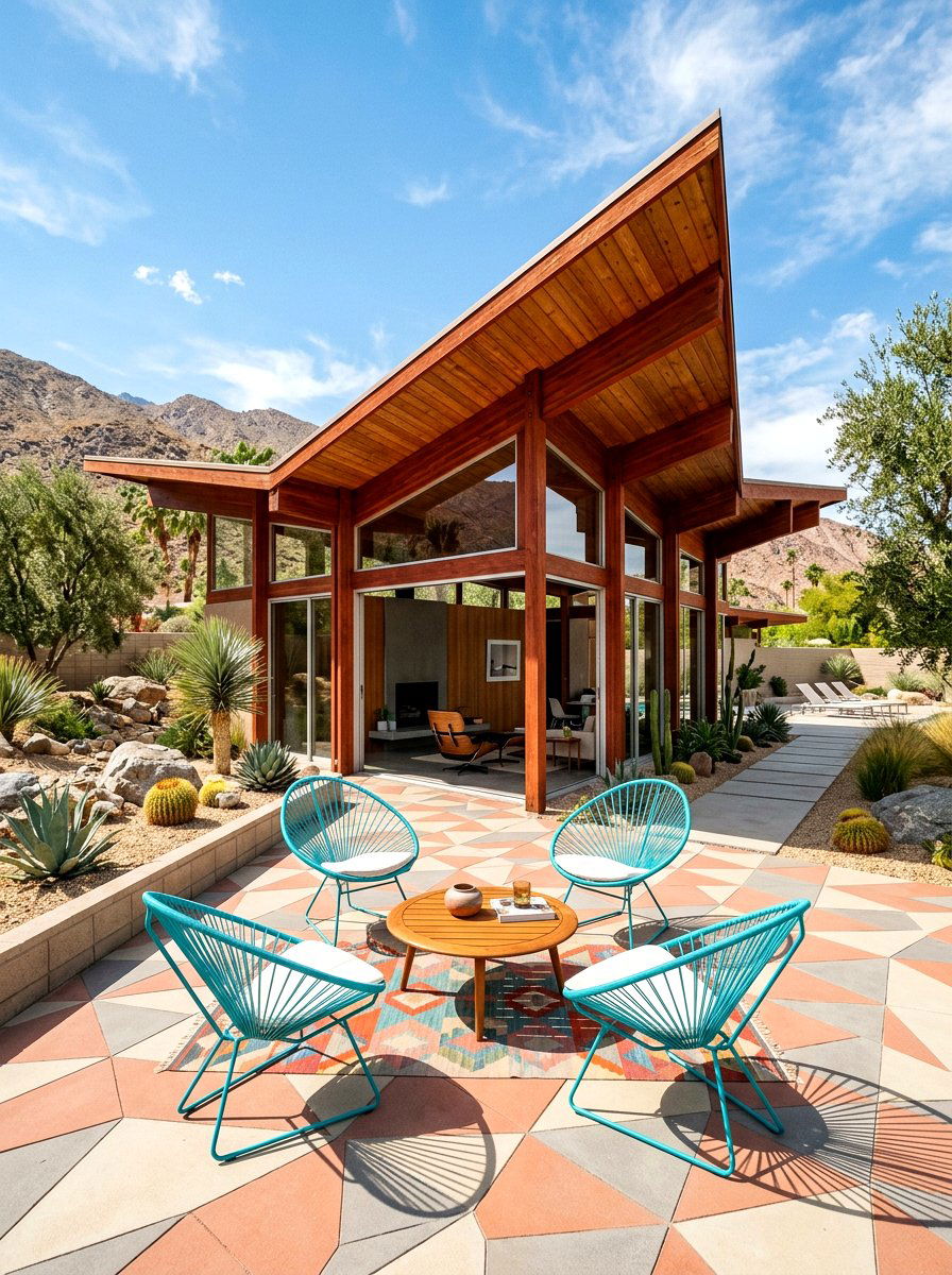 Mid Century Modern Pavilion - 30 backyard pavilion lounge ideas
