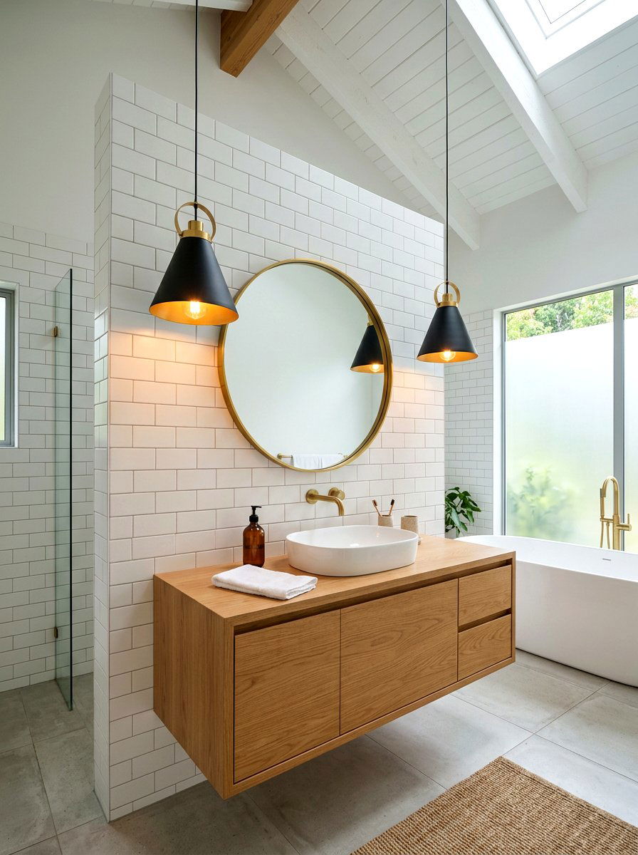 Mid Century Modern Pendant - 30 vanity lighting ideas