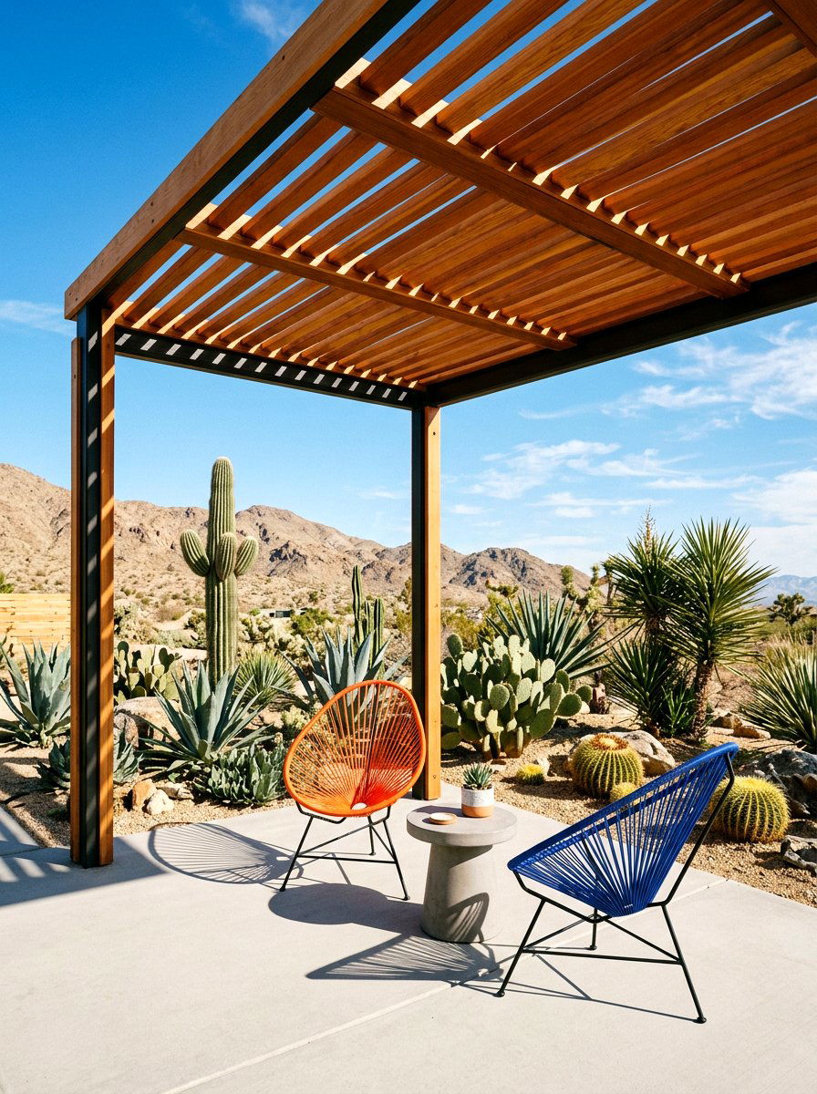 Mid Century Modern Pergola - 30 courtyard pergola ideas
