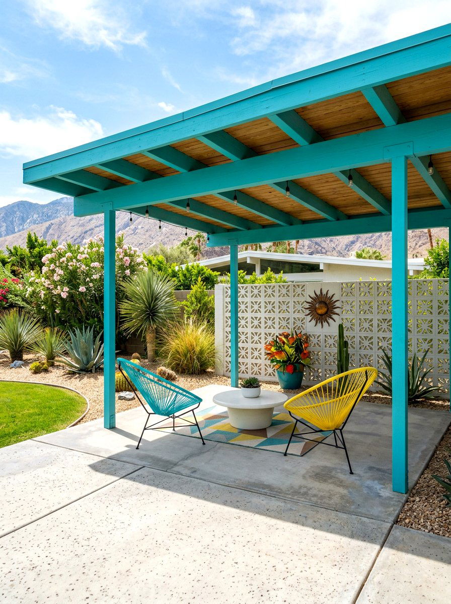 Mid Century Modern Pergola - 30 freestanding pergola ideas