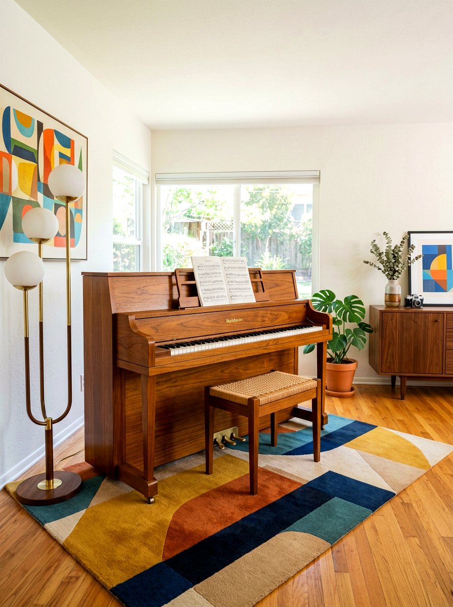 Mid Century Modern Piano - 30 piano corner ideas