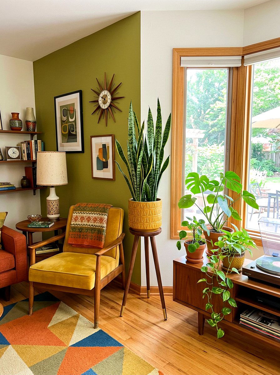 Mid Century Modern Plant - 30 plant corner styling ideas