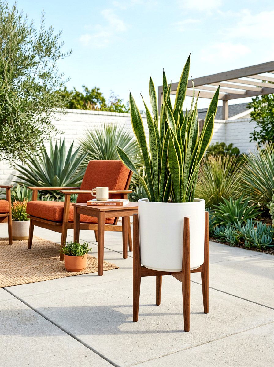 Mid Century Modern Planter - 30 outdoor planter ideas