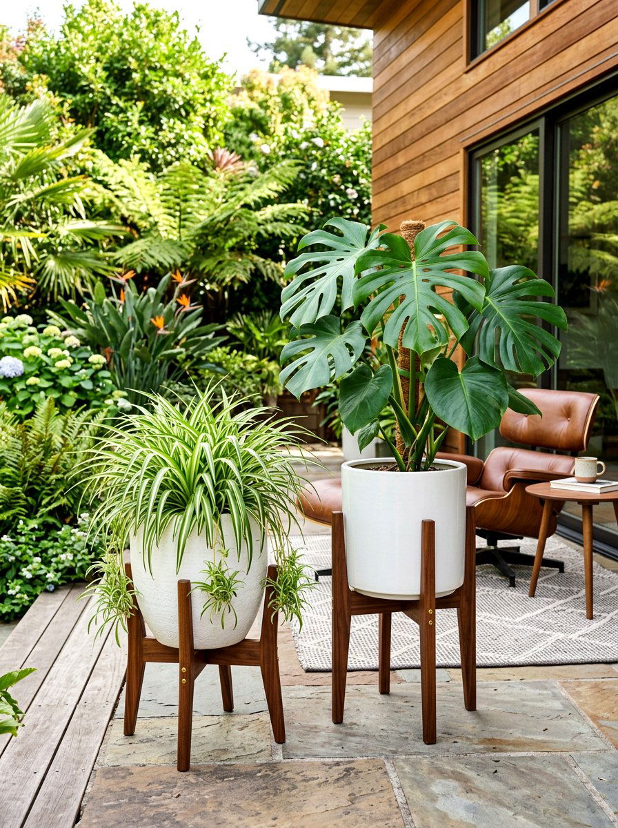 Mid Century Modern Planters - 30 porch planter arrangement ideas