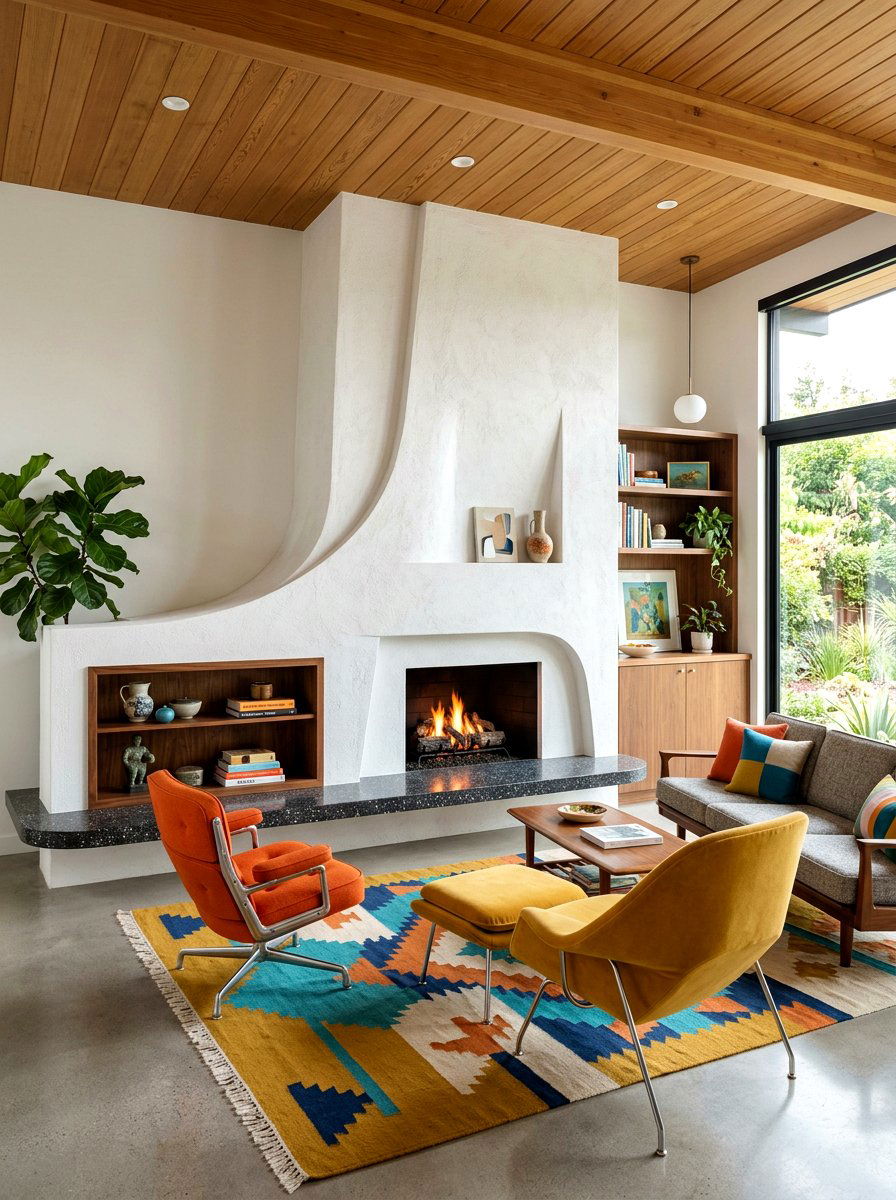 Mid Century Modern Plaster Fireplace - 30 plaster fireplace ideas