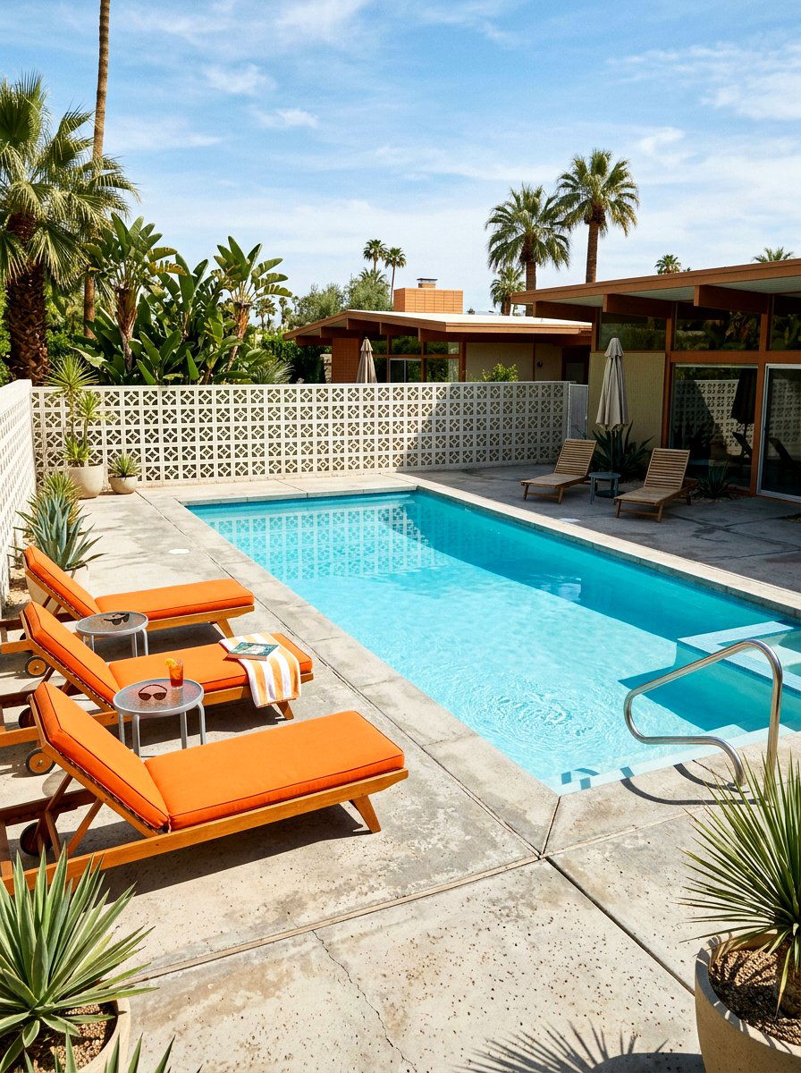 Mid Century Modern Pool - 30 narrow pool ideas