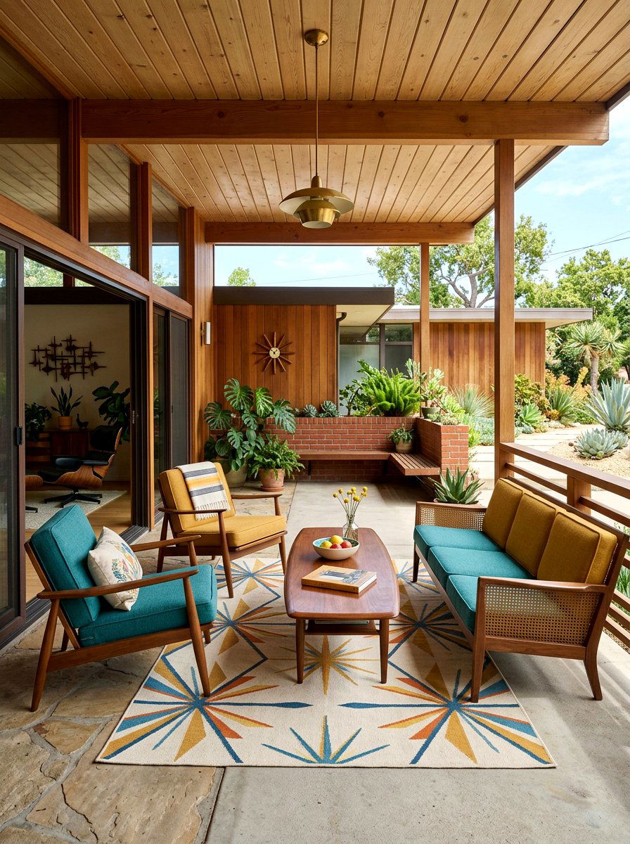 Mid Century Modern Porch - 30 porch lounge ideas