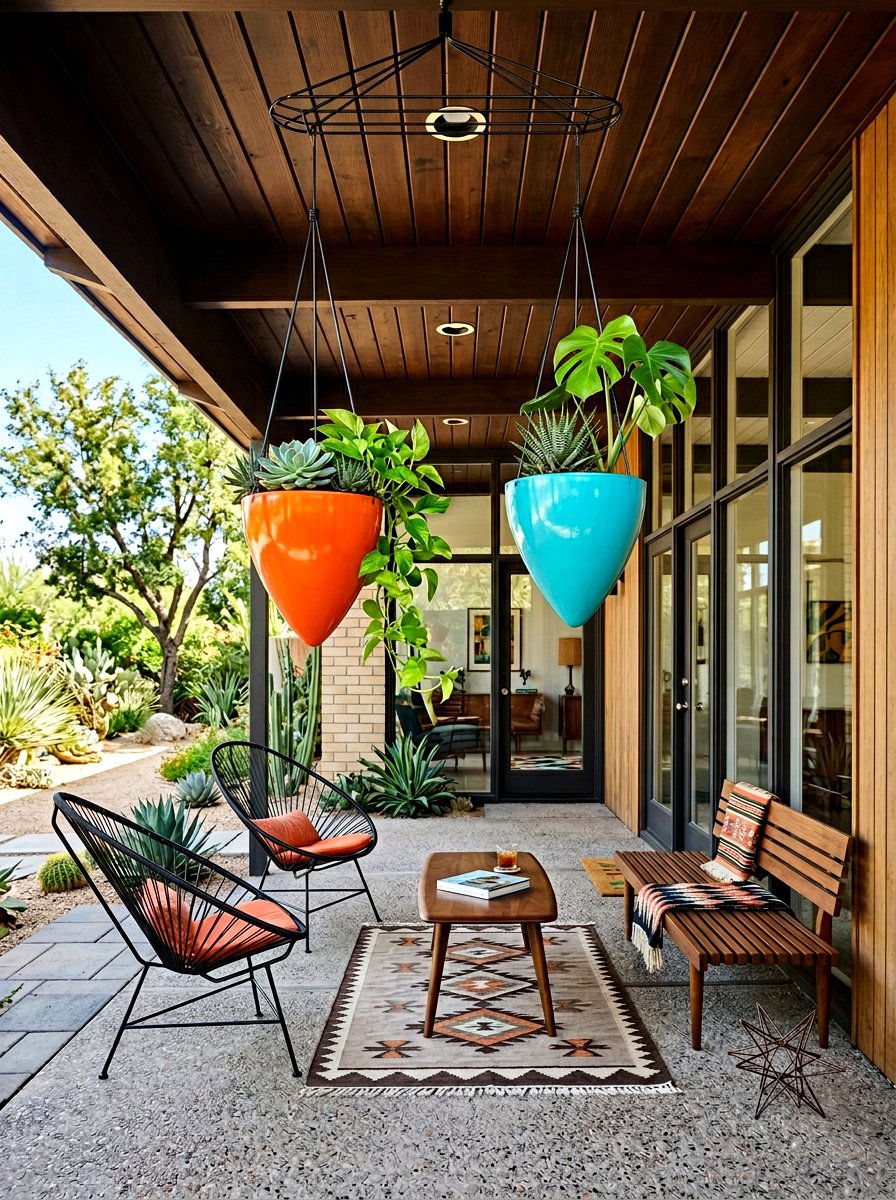 Mid Century Modern Porch Planter - 30 porch ceiling planter ideas