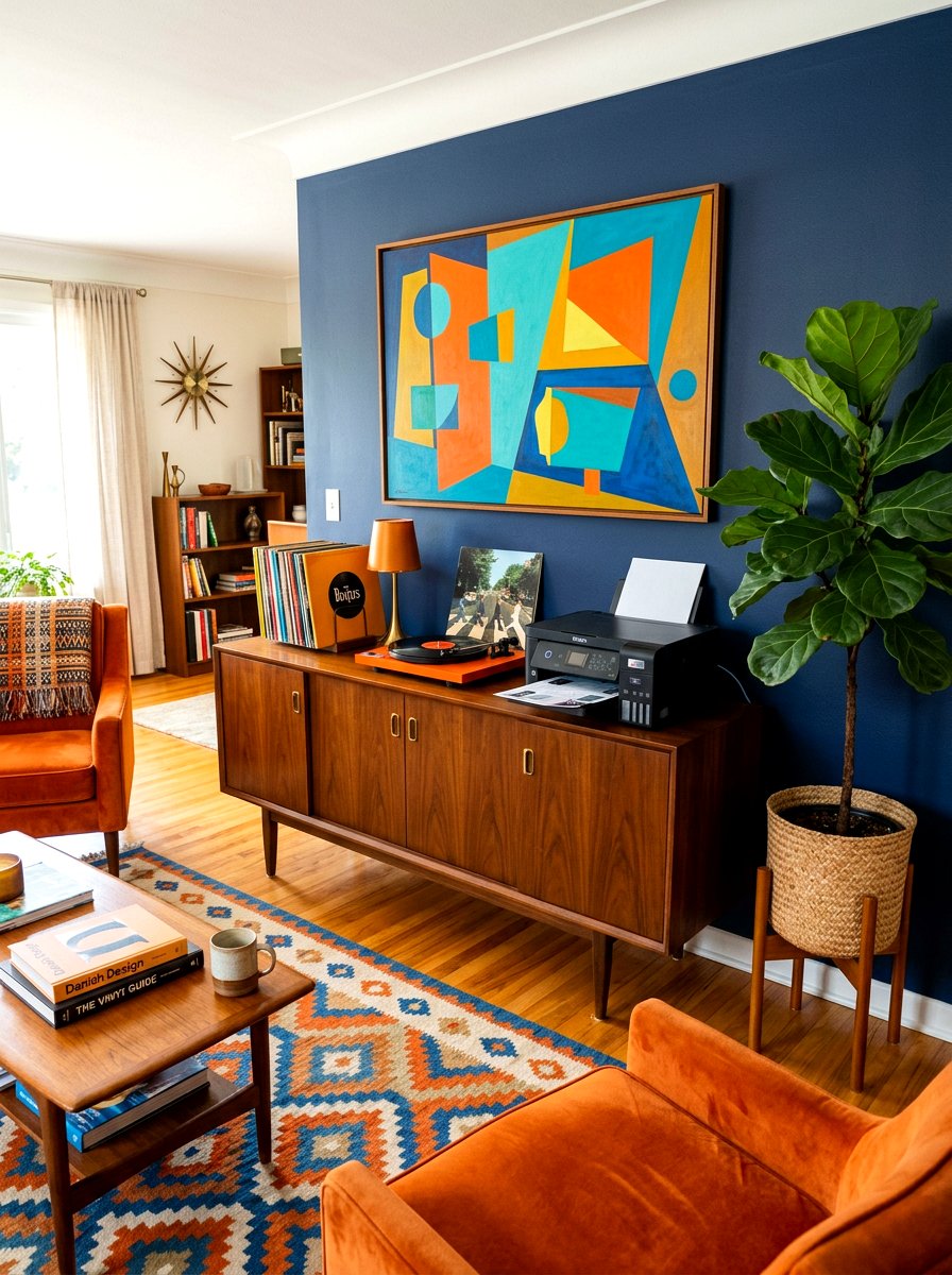Mid Century Modern Printer Cabinet - 30 printer nook ideas