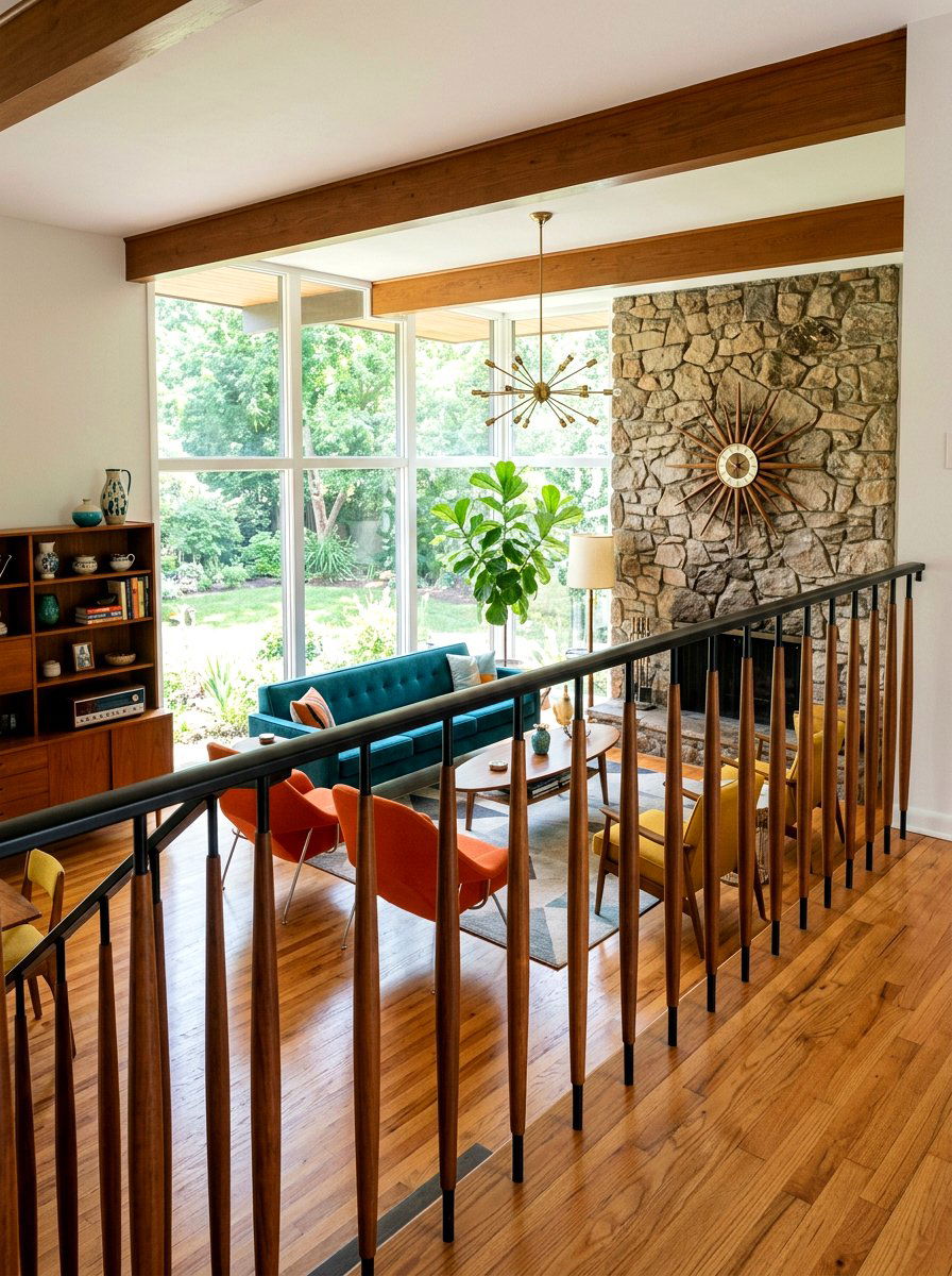 Mid Century Modern Railing - 30 open loft railing ideas