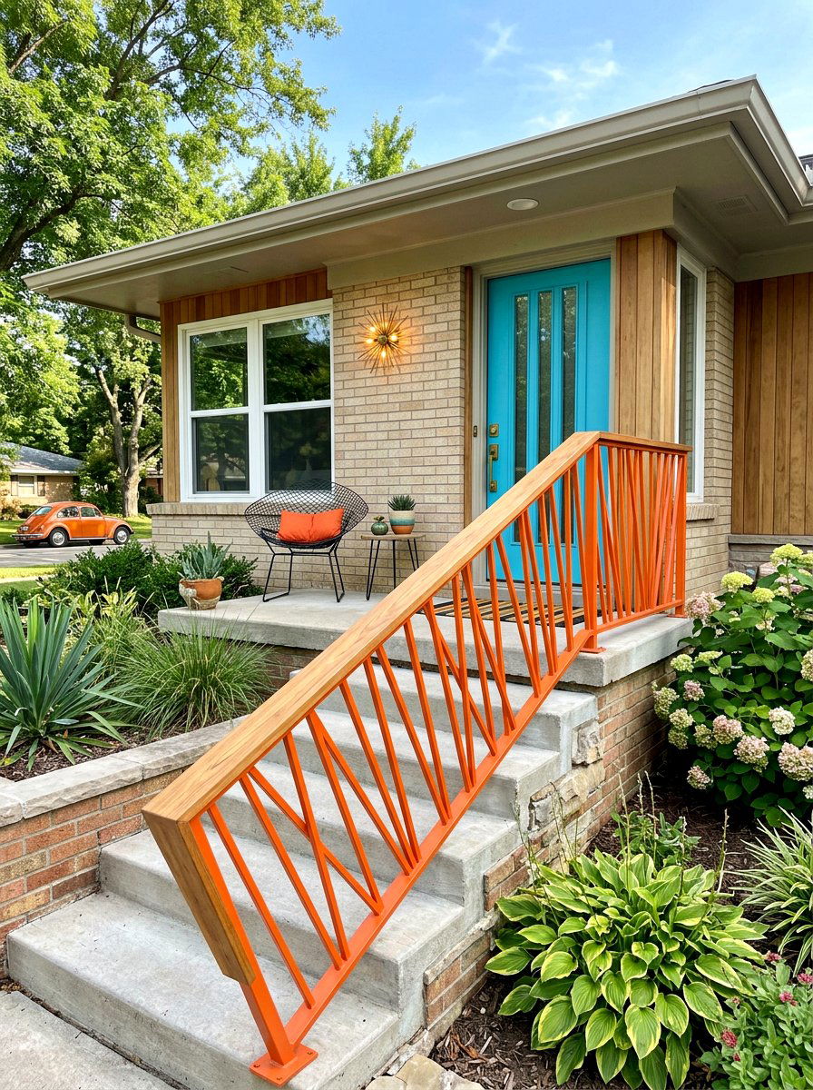 Mid Century Modern Railing - 30 outdoor stair railing ideas