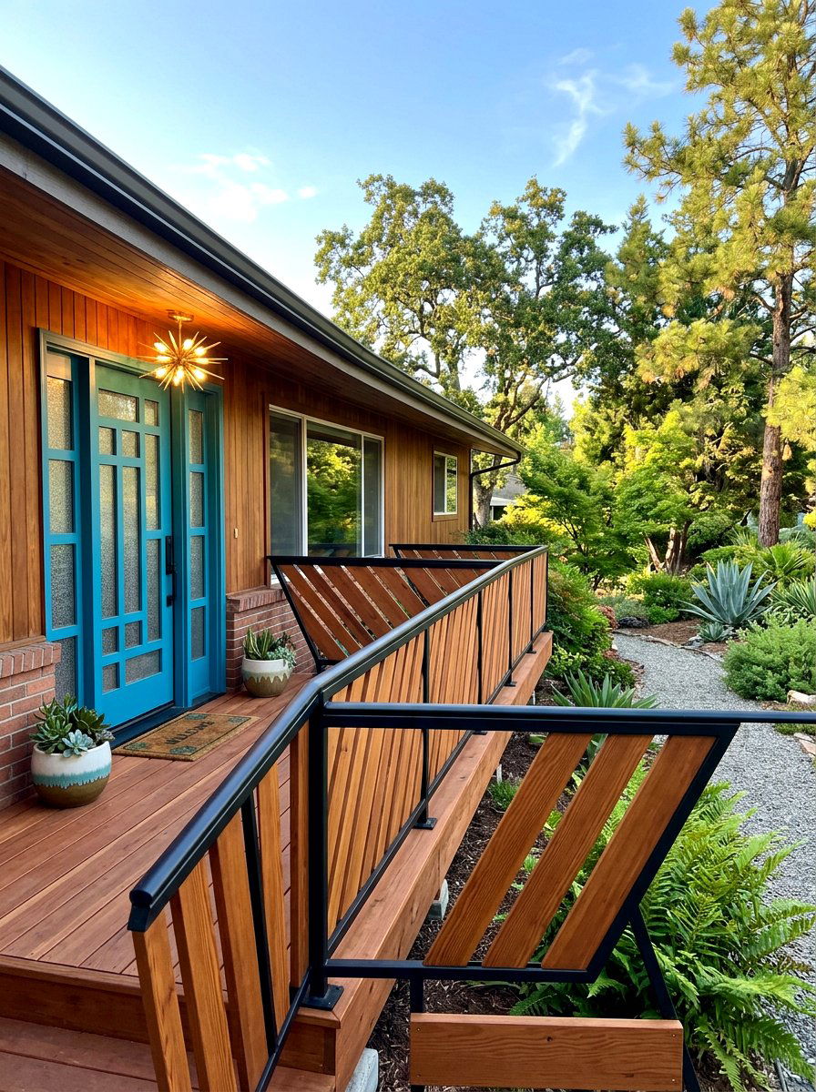 Mid Century Modern Railing - 30 front porch railing ideas