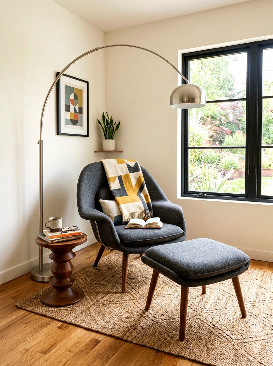 Mid Century Modern Reading Nook - 30 retro home decor ideas