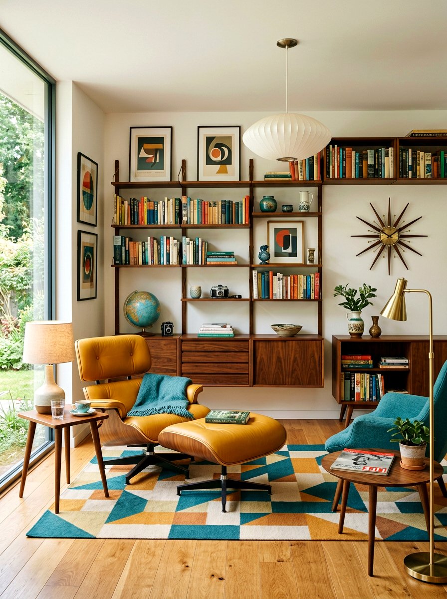 Mid Century Modern Reading Room - 30 reading salon living room ideas