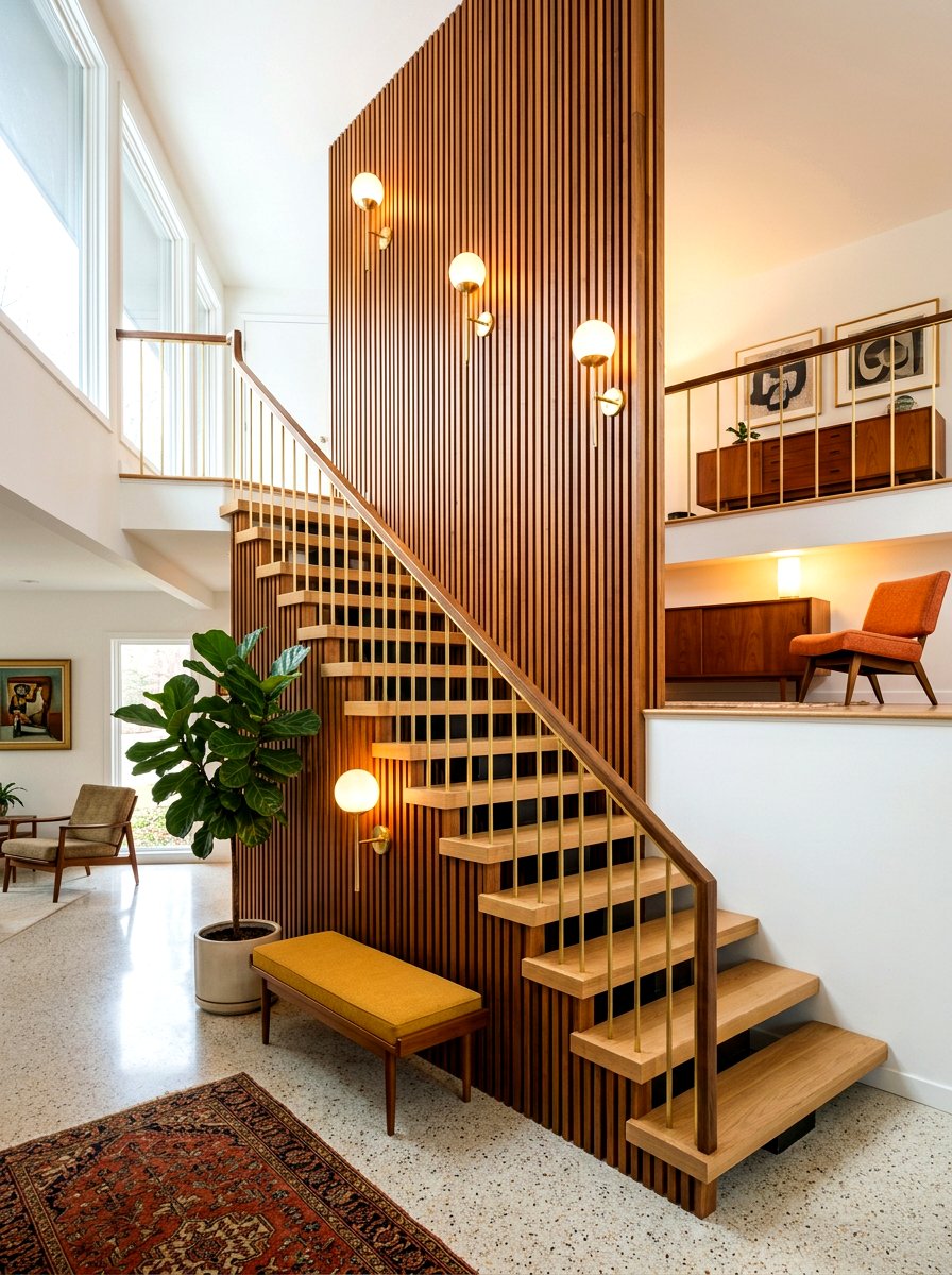 Mid Century Modern Sconce - 30 staircase lighting ideas