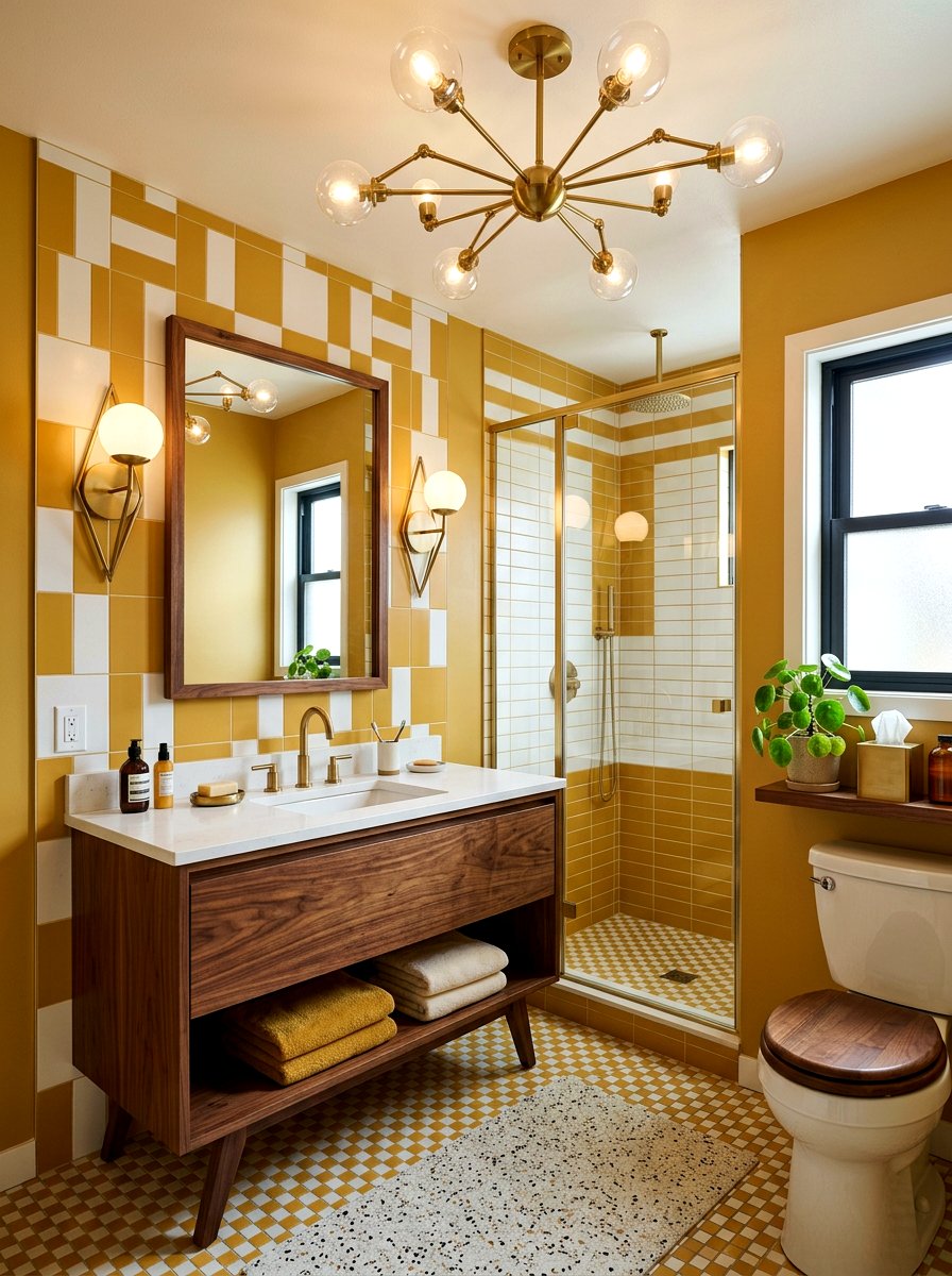 Mid Century Modern Sconce - 30 bathroom lighting ideas
